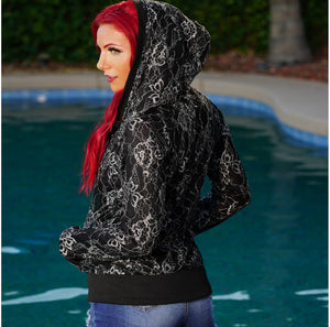 Trendy Golden Lace Fall Fashion Knit Sweater Jacket