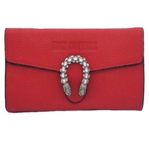 Vintage Red Luxury Rhinestone Studded Shoulder Chain Crossbody Bag