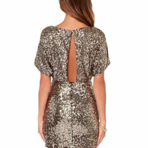 Gold Sequin New Years Eve Party Dress | Women's Dresses - Edgy Couture